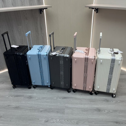 Mala de Viagem Nova com Estrutura de Alumínio, Suporte para Copo, Material PC, Mala de Cabine com Rodas, Grande Capacidade