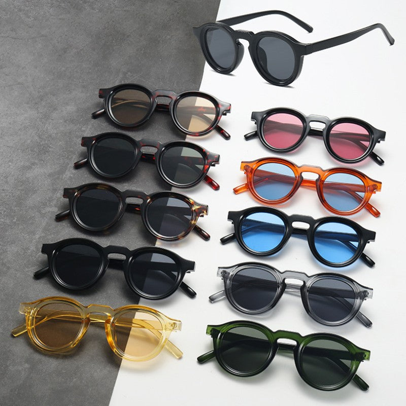 New Retro Round Small Frame Sunglasses Personalized High-end Men's and Women's Glasses Fashion Trend UV Resistant Sunglasses