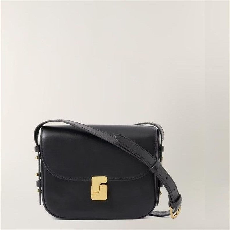 New genuine leather tofu bag for women with a high-end feel, single shoulder crossbody small square bag, commuting bag for women