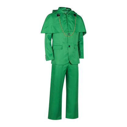 Doctor Doom Cosplay Costume Evil Scientist Victor Von Doom Green Uniform Coat Pants Suit Cape Halloween Party Role Play Outfit