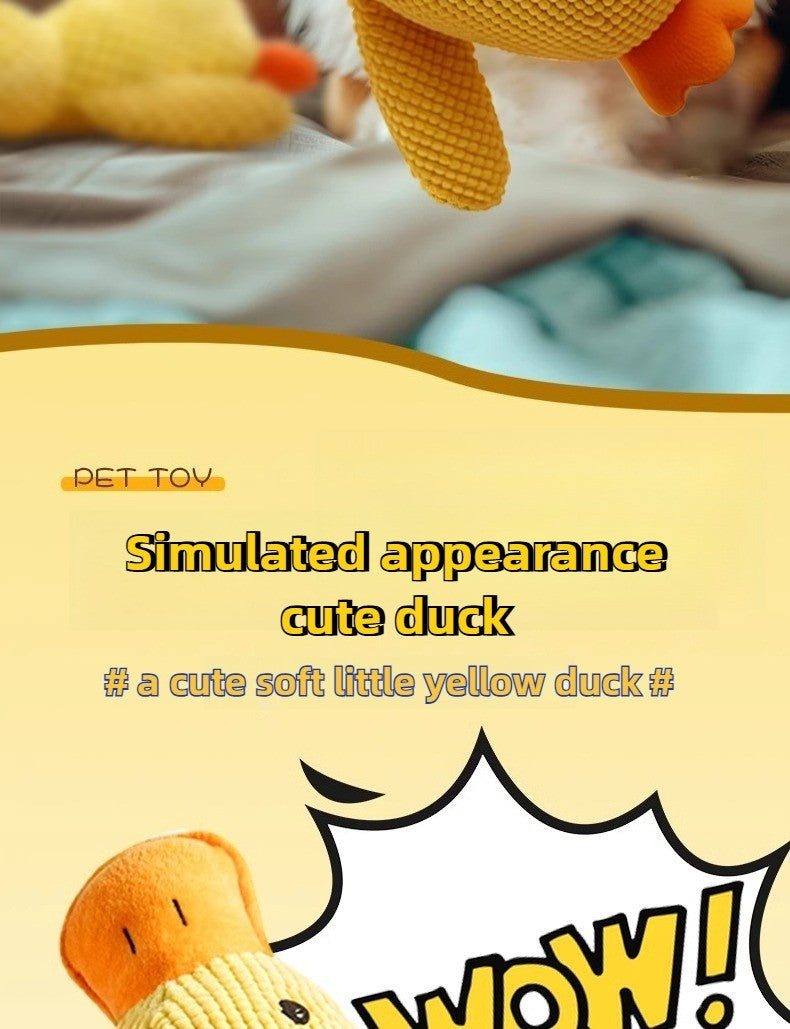 Brinquedo de Pelúcia de Pato Resistente a Mordidas para Cães Interativo Mastigação Limpeza dos Dentes do Filhote Grande Aliviador de Estresse para Animais de Estimação