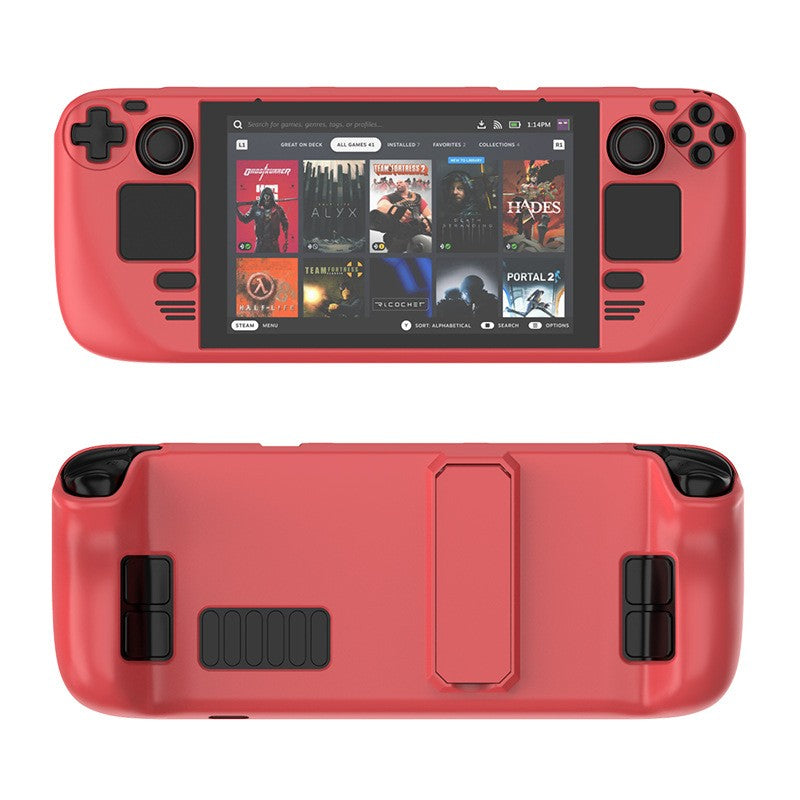 (Hot Stock) New Colorful Protective Case For Steam Deck OLed Game Console Protective Cover ,For Steam Deck Shell with Bracket