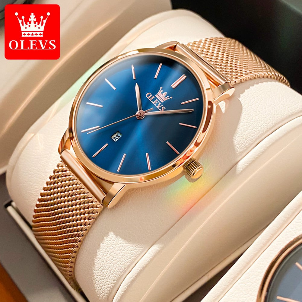 OLEVS 5869 Women Watch Fashion Simple Ultra Thin 6.5mm Quartz Women's Watch Top Brand Calendar Waterproof Women Luxury Watch