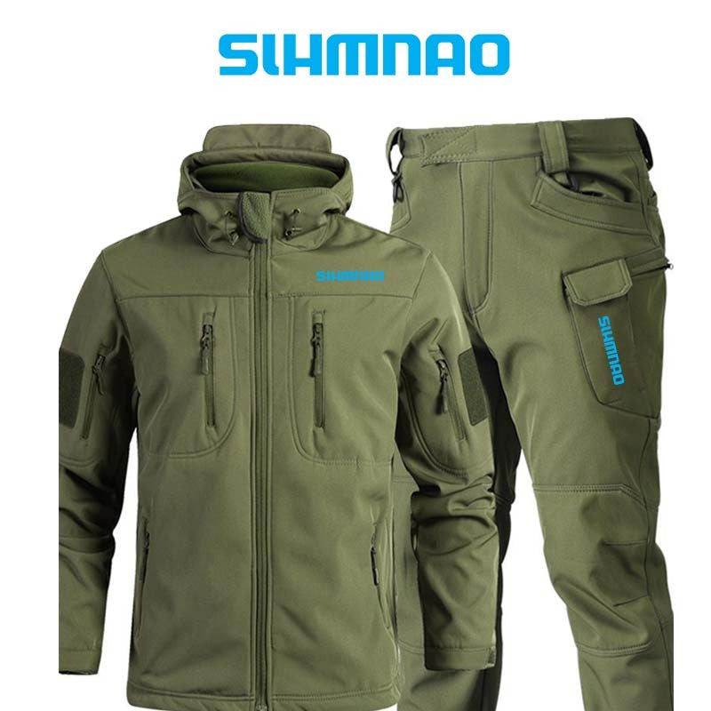 Conjunto de Jaqueta Tática Corta-vento, Impermeável e à Prova de Frio para Inverno 2025, Conjunto de Pesca, Jaqueta Grossa de Algodão Quente, Conjunto de Montanhismo