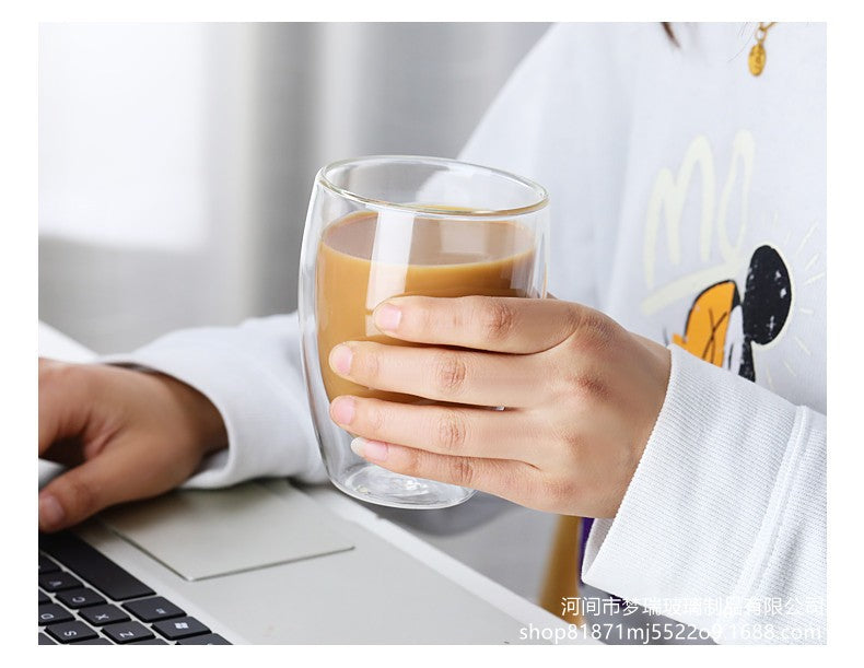 Copo de Vidro de Parede Dupla Resistente ao Calor 80-650ml Copos Transparentes para Cerveja Leite Café Água Atacado Conjunto de Canecas de Vidro para Beber Presente