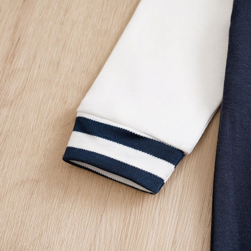 Macacão Recém-nascido Uniforme de Beisebol Primavera e Outono 0-18 meses Meninos Algodão Roupa de Bebê Macacão Bordado Pré-escola