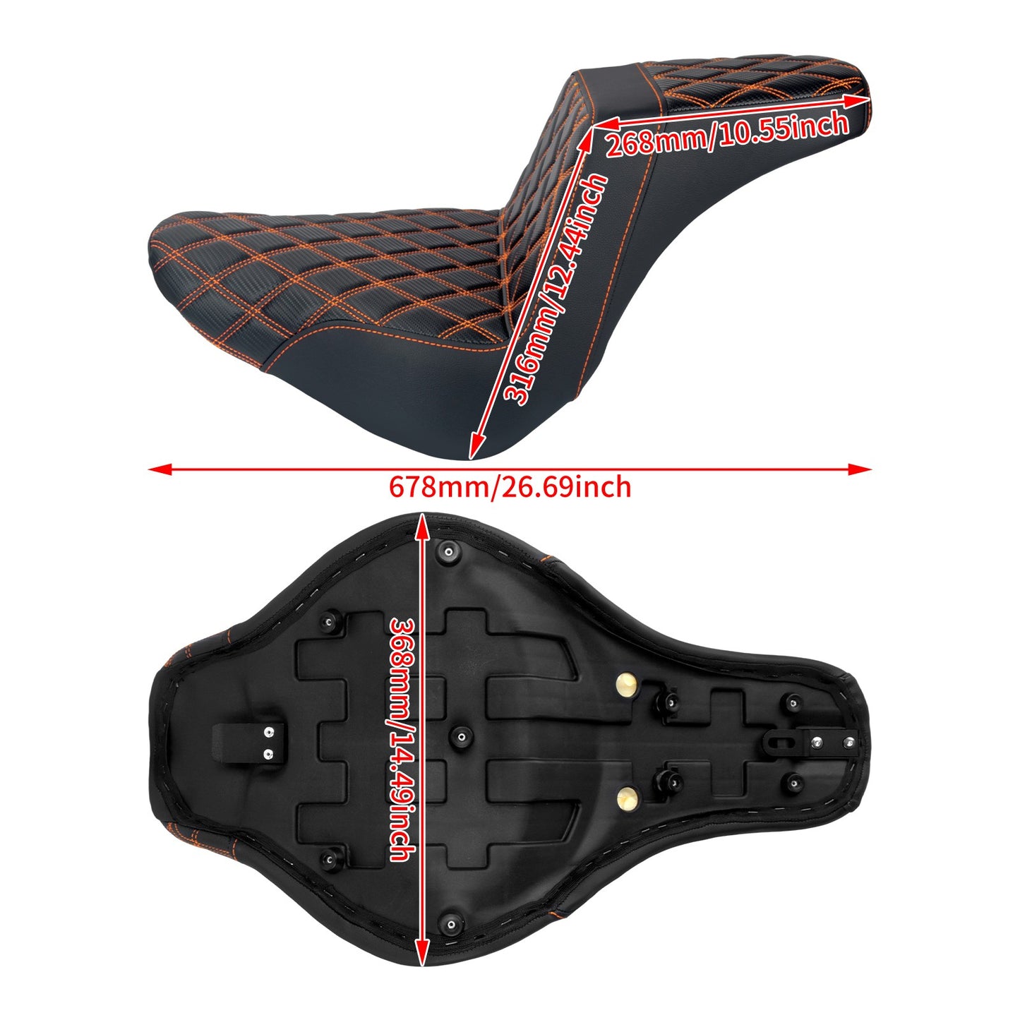 Banco do passageiro do motorista de duas pessoas da motocicleta Selim do piloto Banco dianteiro e traseiro para Harley Softail Fat Boy 2018-2025 Breakout FXBR 2023-25