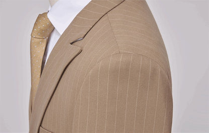 Blue Pinstripe Men's Double-breasted Suit Two-piece, Wedding/Party/Business Dress Jacket and Pants, Red Gray Male Sets M-4XL 5XL