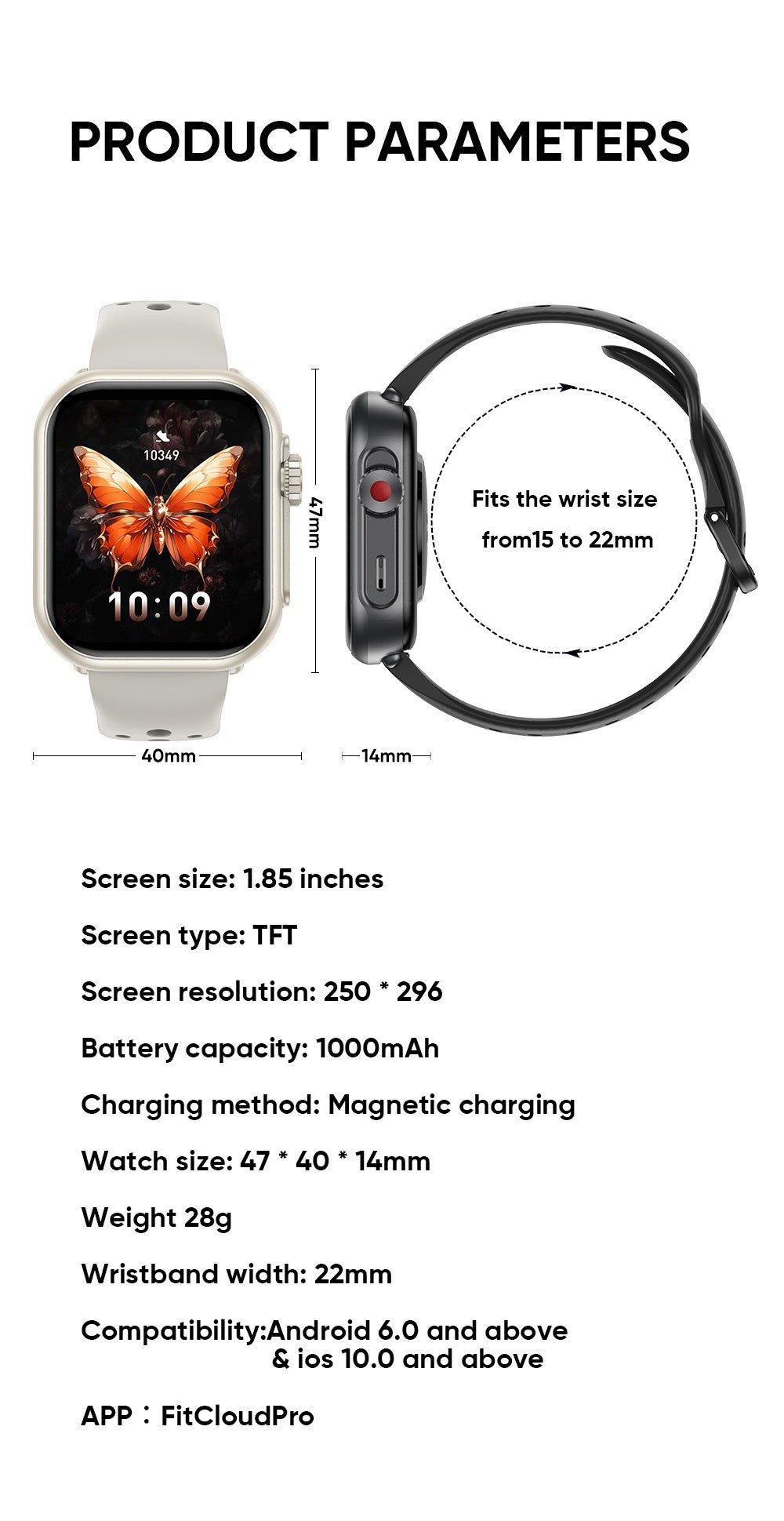 2025 Novo Relógio Inteligente Esportivo da Moda Masculino Feminino Tela Sensível ao Toque Total AMOLED HD de 1,85 Polegadas IP68 À Prova D'Água Smartwatches com Chamada Bluetooth