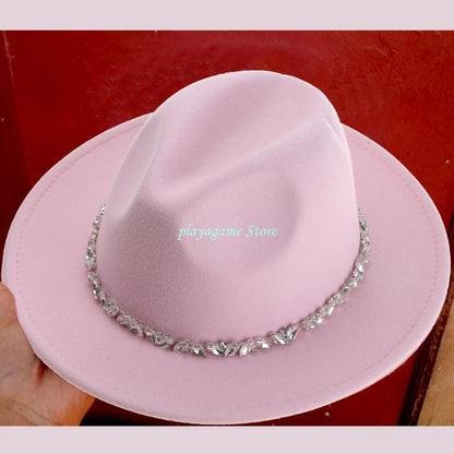 Chapéu de Cowboy Y88A para Meninas, Chapéu de Cowgirl Brilhante com Glitter, Strass e Cinto, Chapéu de Festa de Aniversário, Acessórios para Fantasia