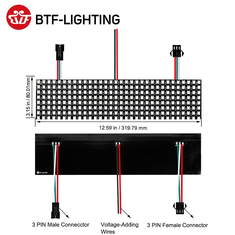 WS2812B RGB LED Panel Screen 8x8 16x16 8x32 256 Pixels Digital Flexible Programmed Individually Addressable Full Color DC5V