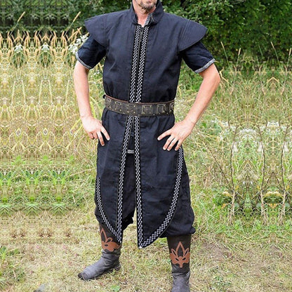 Long Tunic Jerkin Vikings Men's Tarbard Surcoat Medieval Renaissance Costume Shirt Coat Vest Outfit Tabard Costume For Adult
