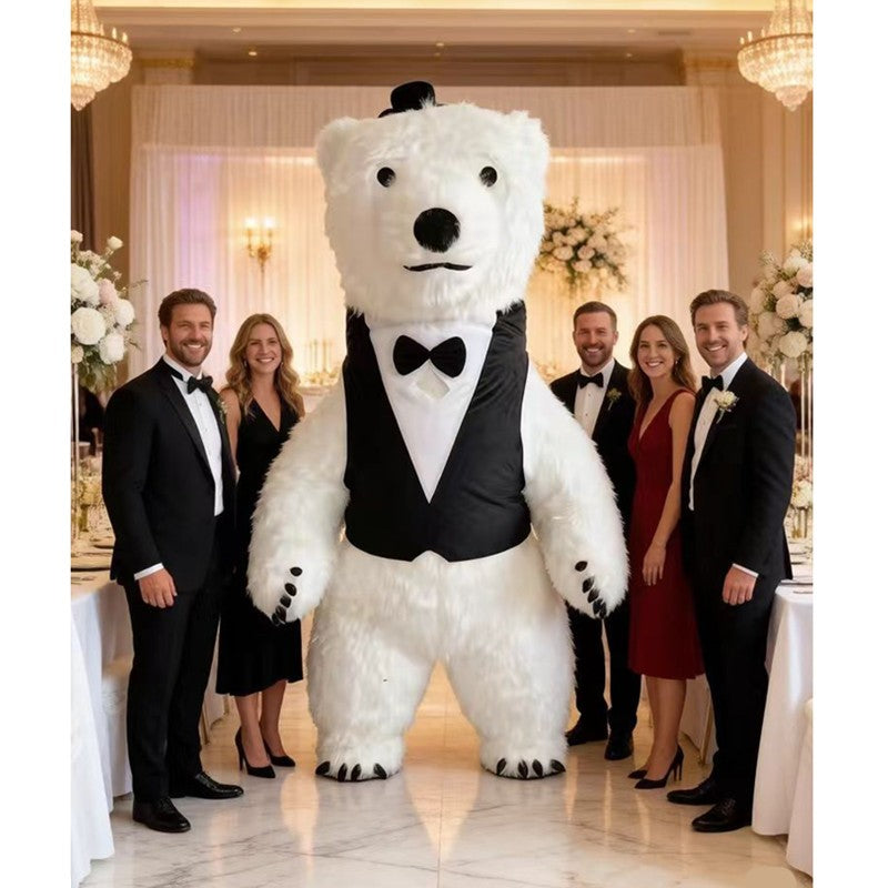 Giant inflatable cartoon doll costume, polar bear inflatable costume, funny street mascot, Halloween party, commercial role-play