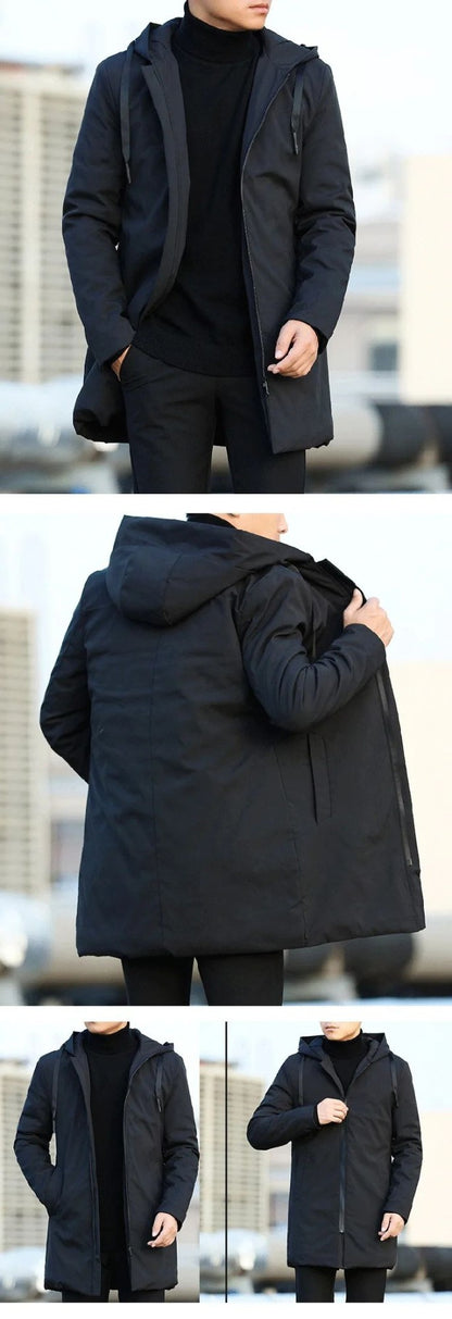 Autumn Winter Men's Trench Coat Male Windbreaker Outerwear Jaquet Man Coat Men Casual Thicken Warm Hooded Parkas Men Jackets