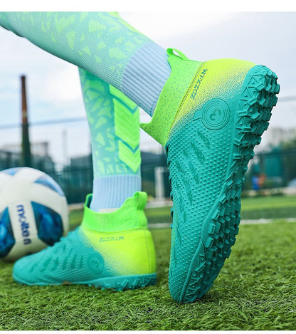 New High Top Football Shoes Cleats Soccer Shoes Boys And Girls Broken TF Nails For Adult Competitions Long Nails Training Boots