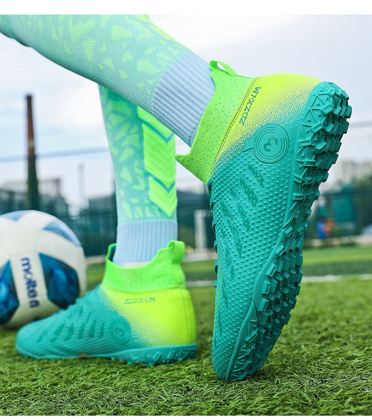 New High Top Football Shoes Cleats Soccer Shoes Boys And Girls Broken TF Nails For Adult Competitions Long Nails Training Boots