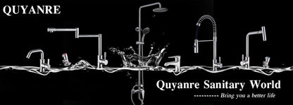 Torneira Misturador de Água Quente e Fria de Latão Sólido para Lavatório de Banheiro com Alça Única e Cascata