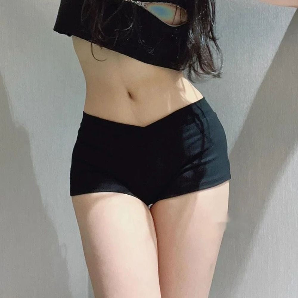 Ultra Short Sports Shorts Black Ballet Pants Tight Low Waist Shorts Simple Casual Fitness Running Shorts Sports Accessories