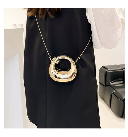 Fashion Crescent Mini Acrylic Chain Evening Bag for Women, Shoulder and Crossbody Bag