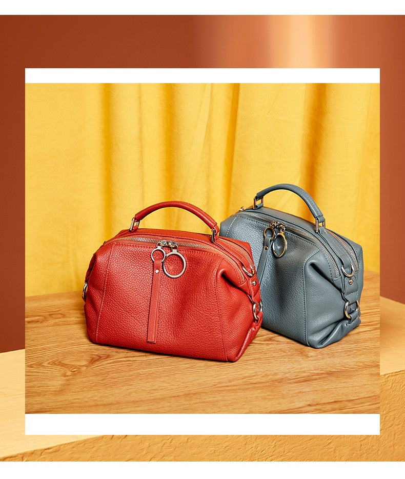 Zency Women's Handbag Genuine Leather Cowhide Cross Body Bags Ladies Shoulder Top Handle Satchel Trendy 2025 Pillow Bags Shopper