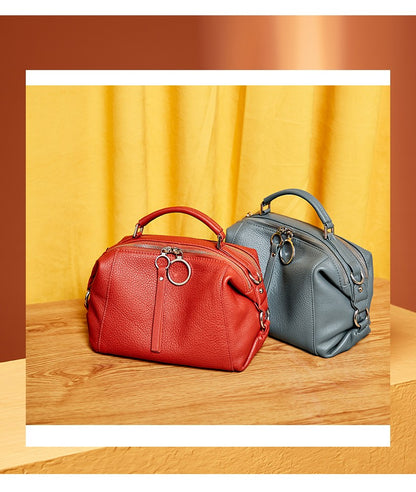 Zency Women's Handbag Genuine Leather Cowhide Cross Body Bags Ladies Shoulder Top Handle Satchel Trendy 2025 Pillow Bags Shopper