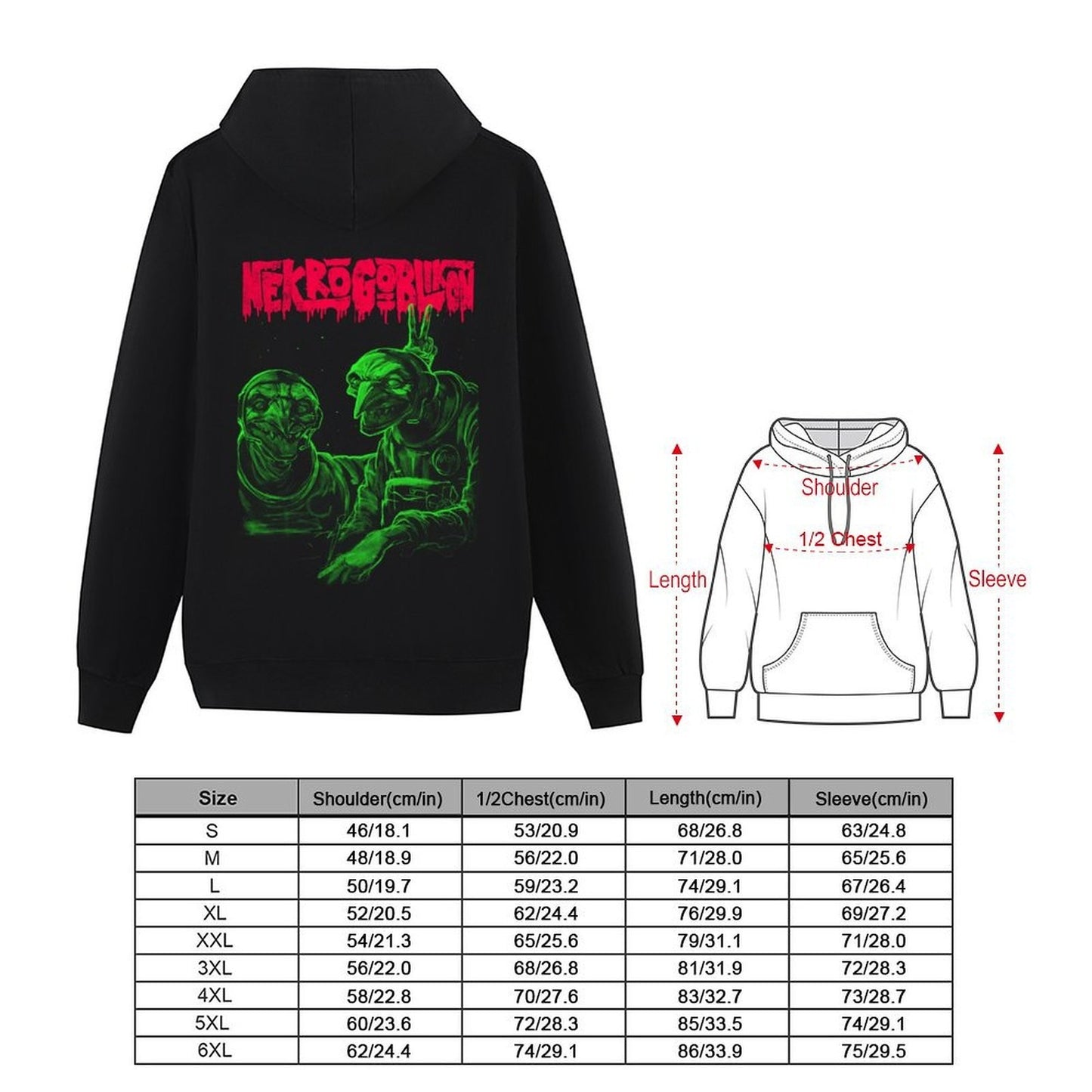 Nekrogoblikon Hoodie men's winter sweater mens clothes men's autumn clothes mens clothing graphic hoodies