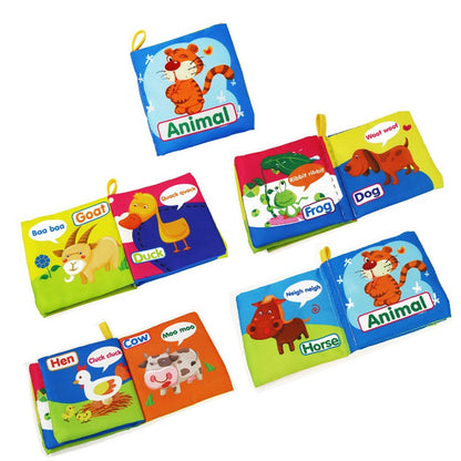 Livro de Pano Macio para Bebês 0-36M Brinquedo de Aprendizagem Precoce Interativo para Pais e Filhos Brinquedo Educativo Montessori de Marionete Presente para Meninos e Meninas