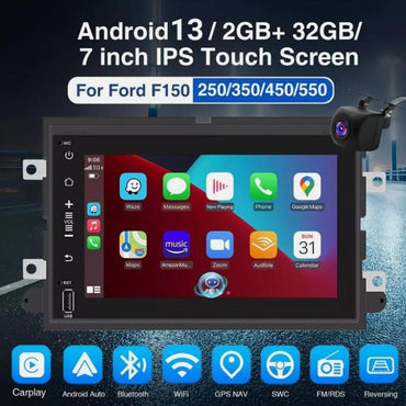 7inch Android 13 AHD Camera Car Stereo Radio +2+32G Microphone GPS Navi For 2013 2014 Ford F-150 Raptor GPS FM Player