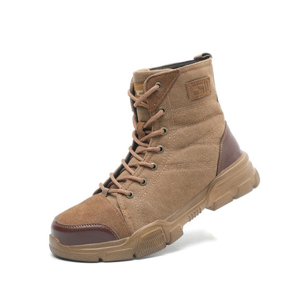 SUADEX Botas Masculinas de Bico de Aço Botas de Trabalho Indestrutíveis Sapatos de Trabalho Botas de Segurança para Deserto Calçados de Segurança 36-48