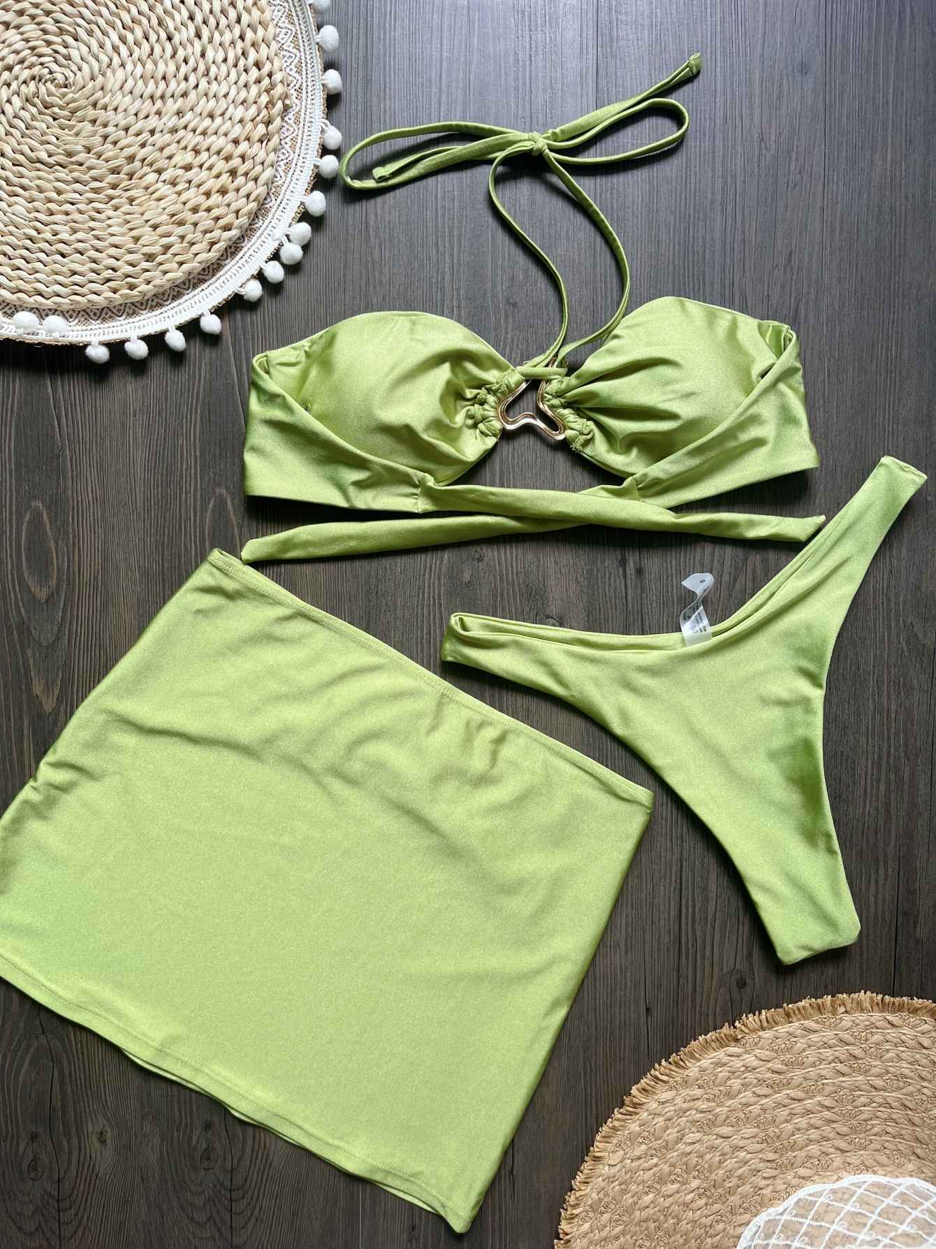 Sexy 3pieces Micro Bikini 2025 Women Swimsuit Female Swimwear Brazilian Bikinis Set Hollow Out Beachwear Bathing Suit Biquini