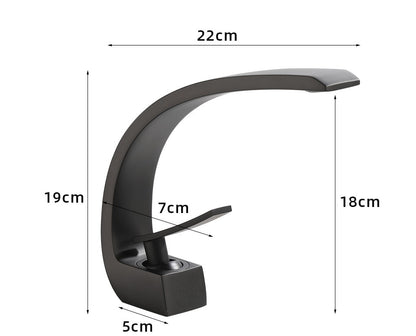 Basin Faucet Modern Bathroom Mixer Tap Black/Gold Wash basin Faucet Single Handle Hot and Cold Waterfall Faucet