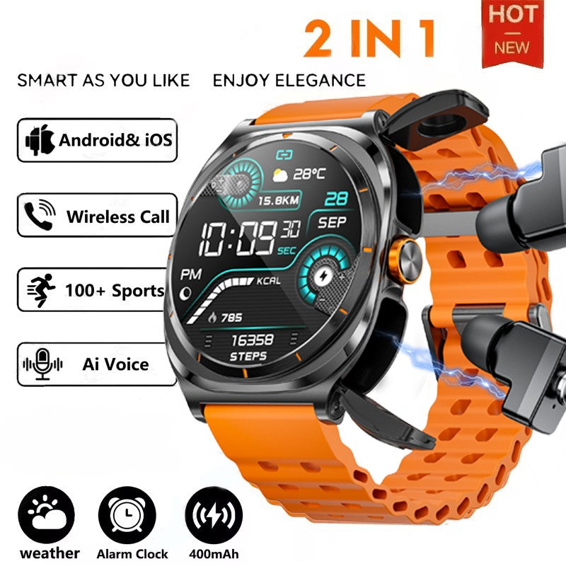 Chamada Bluetooth IP68 à Prova D'Água 2025 Novo Smartwatch 2 em 1 Atualizado com Fones de Ouvido Bluetooth TWS Para Homens e Mulheres Smartwatch Esportivo