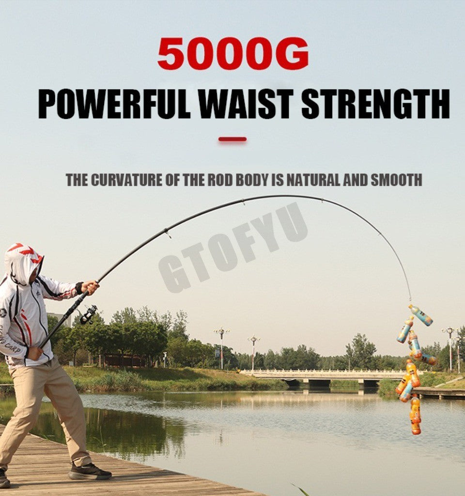 Cana de Pesca Telescópica de Carbono Portátil de 3,0M-4,5M, Vara de Pesca Giratória para Barco, Água Salgada, Água Doce, Surfcasting, Baitcasting