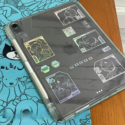 Evangelion Eva Anime Sticker Cartoon Laser Metal Sticker Notebook Headset Mobile Phone Tablet Decorative Waterproof Sticker Gift