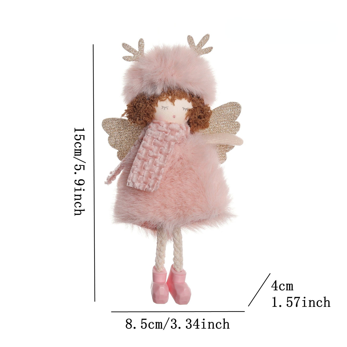 Christmas plush antlers angel girl pendant Christmas tree pendant creative doll pendant gift