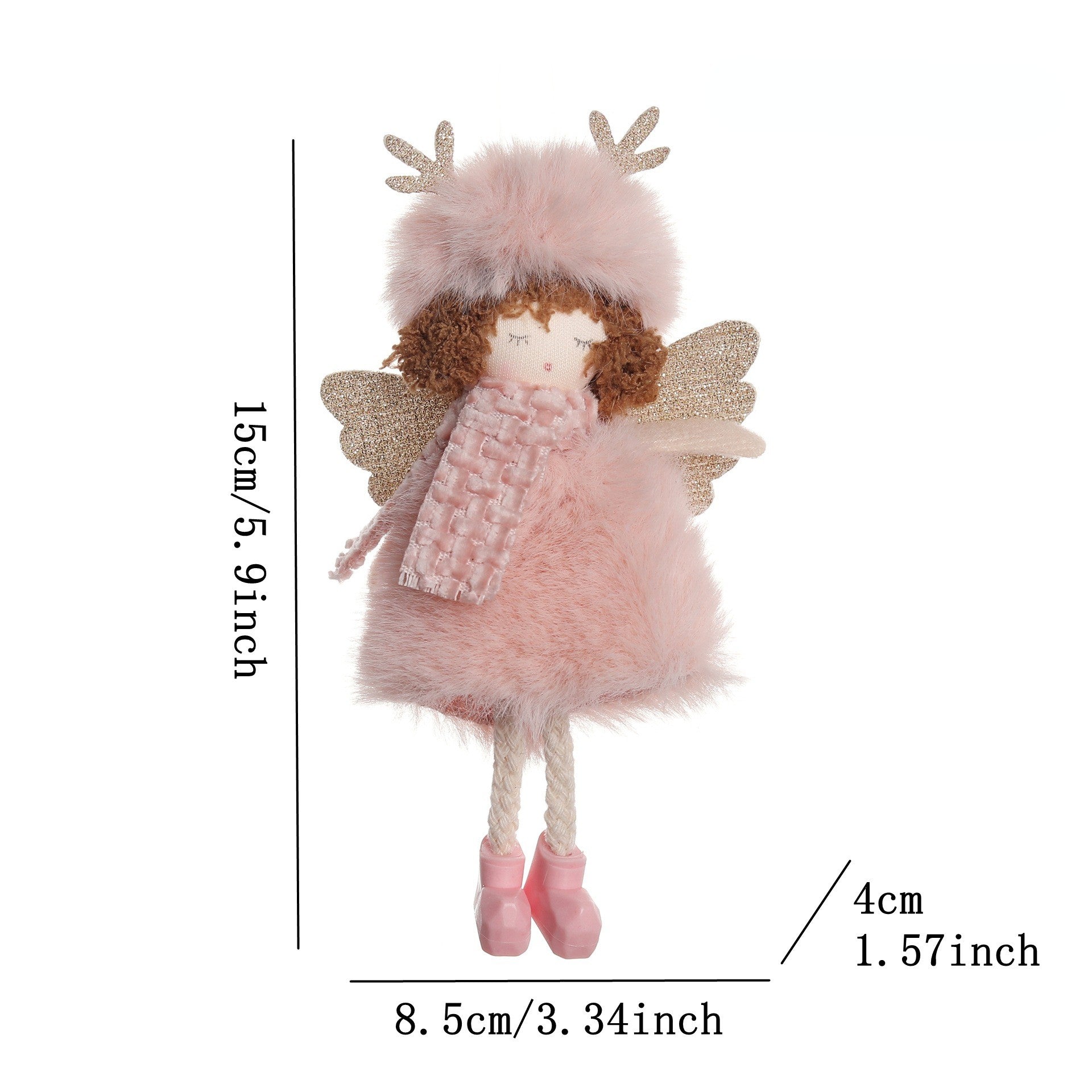 Christmas plush antlers angel girl pendant Christmas tree pendant creative doll pendant gift