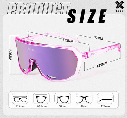 SCVCN Novos Óculos de Ciclismo Fotocromáticos para Homens, Óculos de Bicicleta para Mulheres, MTB, Bicicleta de Estrada, Óculos de Ciclismo UV400