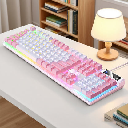 YINDIAO K500 Teclado com Fio para Jogos Notebook Desktops PC Acessórios de Escritório Teclados Gamer de Perfil Baixo com Teclado Numérico
