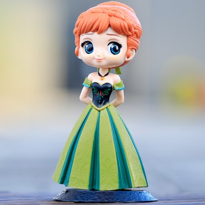 14-16cm Princesa Q Posket Branca de Neve Sereia Cinderela Bela Mulan Jasmine Sininho Aurora PVC Boneco de Ação Brinquedo Presentes para Crianças