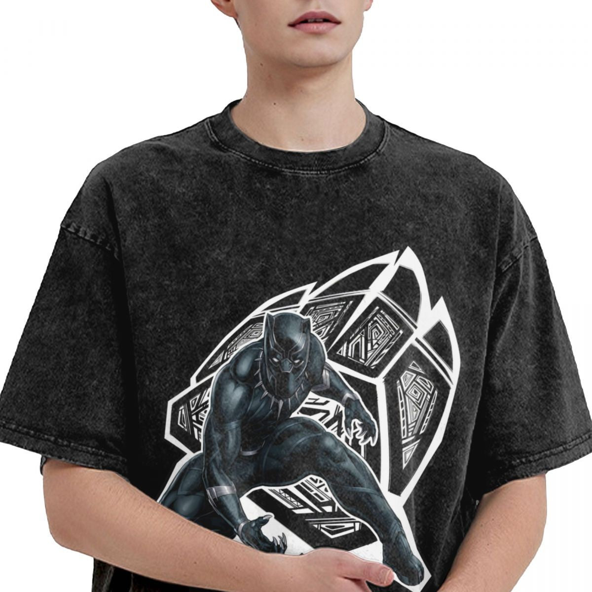 Men's Frgrt T Shirt Black Panther 100% Cotton Clothing Humorous Short Sleeve Crew Neck Tee Shirt 6XL T-Shirts