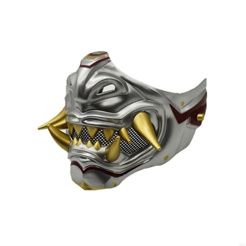 Devil Samurais Mask Halloween Cosplay Mask Half Face Mask Masquerade Mask Party Mask Japanese Mask for Carnivals