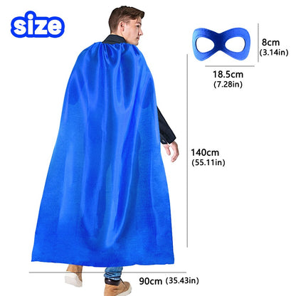 Halloween Solid Color Cloak Men Dress Up Party Mask Adult Mask Ball Women Cloak Performance Prop Cosplay Funny Superhero Capes