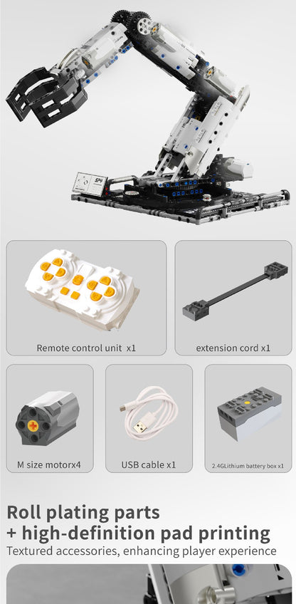 Brinquedo de Controle Remoto Programável com Blocos de Construção de Braço Robótico STEM Aprendizagem Cultivo do interesse em engenharia mecânica