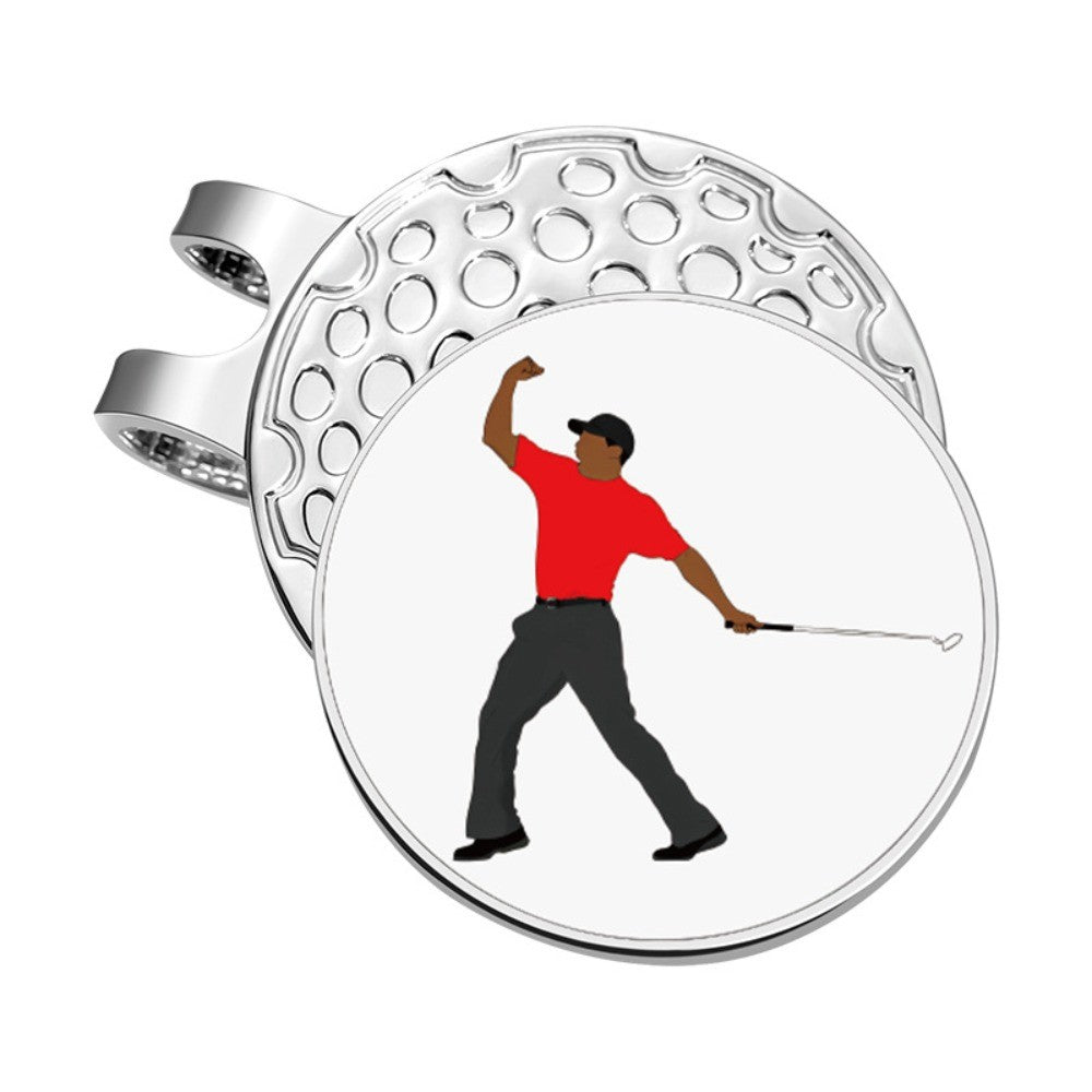 Magnetic Golf Hat Clips Golfer Pattern Position Marker Golf Ball Marker Metal Material Cartoon Golf Cap Clips Men Women