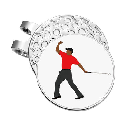 Magnetic Golf Hat Clips Golfer Pattern Position Marker Golf Ball Marker Metal Material Cartoon Golf Cap Clips Men Women