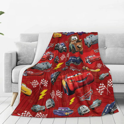Cars Lightning McQueen 95 Flannel Blanket Life Is A Highway Super Warm Throw Blanket for Couch Bed Picnic Bedspread Sofa Bed