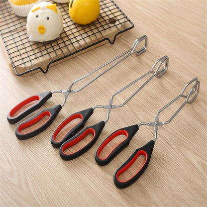 Barbecue Scissor Tongs BBQ Tools Grilled Food Tong Long Handle Scissor BBQ Bread Roast Clip Kitchen Baking Tongs BBQ Accessories