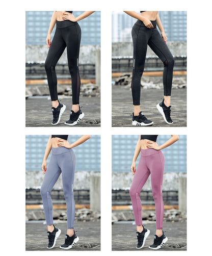 Women Fitness pants Tight Leggings Seamless High Waist Push Up mesh Legging Breathable Sport Cropped shorts Sexy Gym Yoga Pants