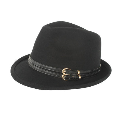 Outono Inverno Nova Moda Lã Feltro Chapéu Versão Coreana Boina Retrô Elegante Senhoras Chapéu de Jazz Aba Larga para Mulheres??