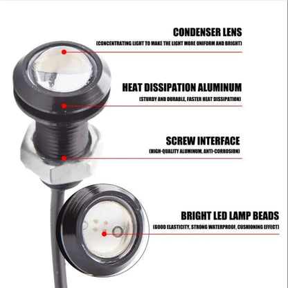 2-10 PCS 23mm 18mm Car Eagle Eye Light DRL LED Daytime Running Lights 12V Motorcycle COB Beads Backup Signal Lamps